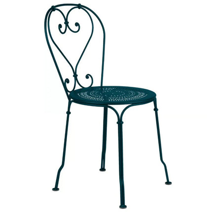 Fermob 1900 outdoor chair with metal frame and slatted seat, ideal for garden or patio outdoor seating.