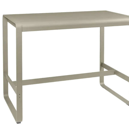 Fermob Bellevie high lounge table, 140x80 cm, outdoor hospitality furniture with a sleek design for outdoor dining and events.