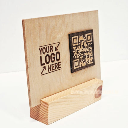 QR Display Stands A5 Big Block Natural 10-1000 Custom Wood Designs CU82C8_1
