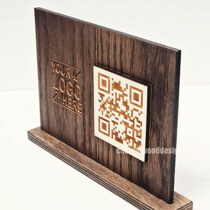 QR Display Stands A5 (Dark Oak) 10-1000 Custom Wood Designs CU82C8_1_5c502ed0-1390-41bf-85f6-5f15d0495825