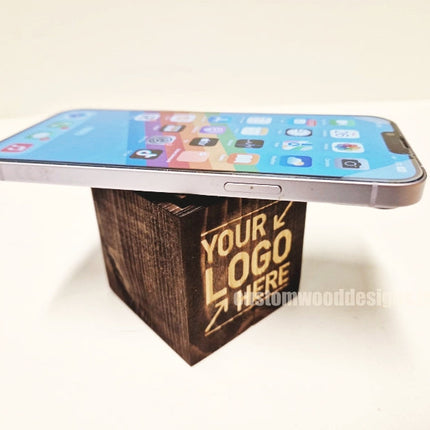 NFC Enabled Block 5 sides Stained & Branded 10-1000 Custom Wood Designs CUA53A_1