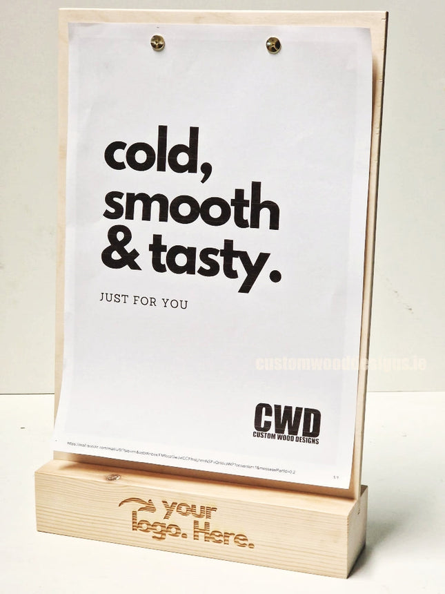 Double Sided Info Display - A5 Natural x10 Custom Wood Designs CustomWoodDesignsIrelandA4WoodenPOSInformationdisplayNaturalPinePOSBlock_13_86830cd3-d4bc-406a-b945-44739bdd2935