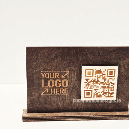 QR Display Stands A5 Brown Birch 10-1000 Custom Wood Designs CustomWoodDesignsIrelandWoodenQRCodesSustainableQRCodesLaserEngravedQRCodesHospitality_4