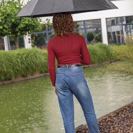 CWD XD 27-inch Impact AWARE™ RPET dual-color auto-open umbrella with windproof design and sturdy handle.