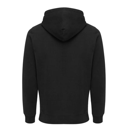 Recycled cotton zip hoodie by iqoniq, featuring a casual design with front zipper and comfortable fit, shown in a textile image.