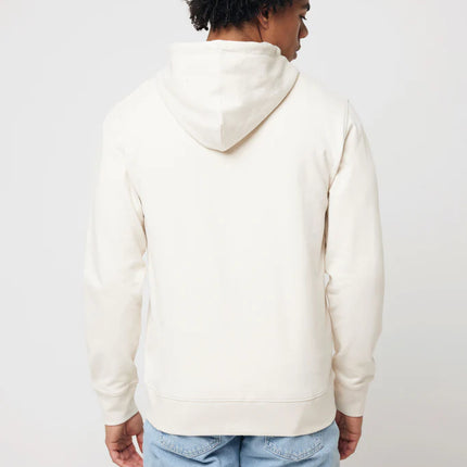 Iqoniq Abisk recycled cotton zip hoodie, soft textile with front zipper and hood, eco-friendly casual wear.
