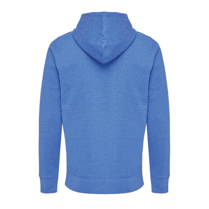 Recycled cotton zip-through hoodie by iqoniq, featuring a cozy textile with a front zipper and hood for casual wear.