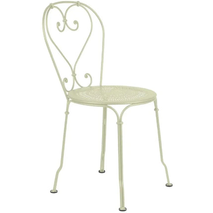 Fermob 1900 outdoor metal chair with colorful painted finish, suitable for garden, patio, or outdoor cafe seating.