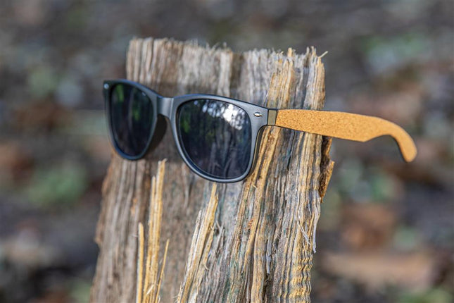 Recycled plastic sunglasses with cork pack of 100 Custom Wood Designs __label: Multibuy customwooddesignsloogpromobrandedcustomwooddesigns
