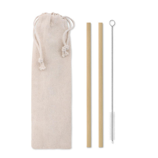 Bamboo Straws with brush in pouch pack of 100 Custom Wood Designs __label: Multibuy default-title-bamboo-straws-with-brush-in-pouch-pack-of-100-53613725221207
