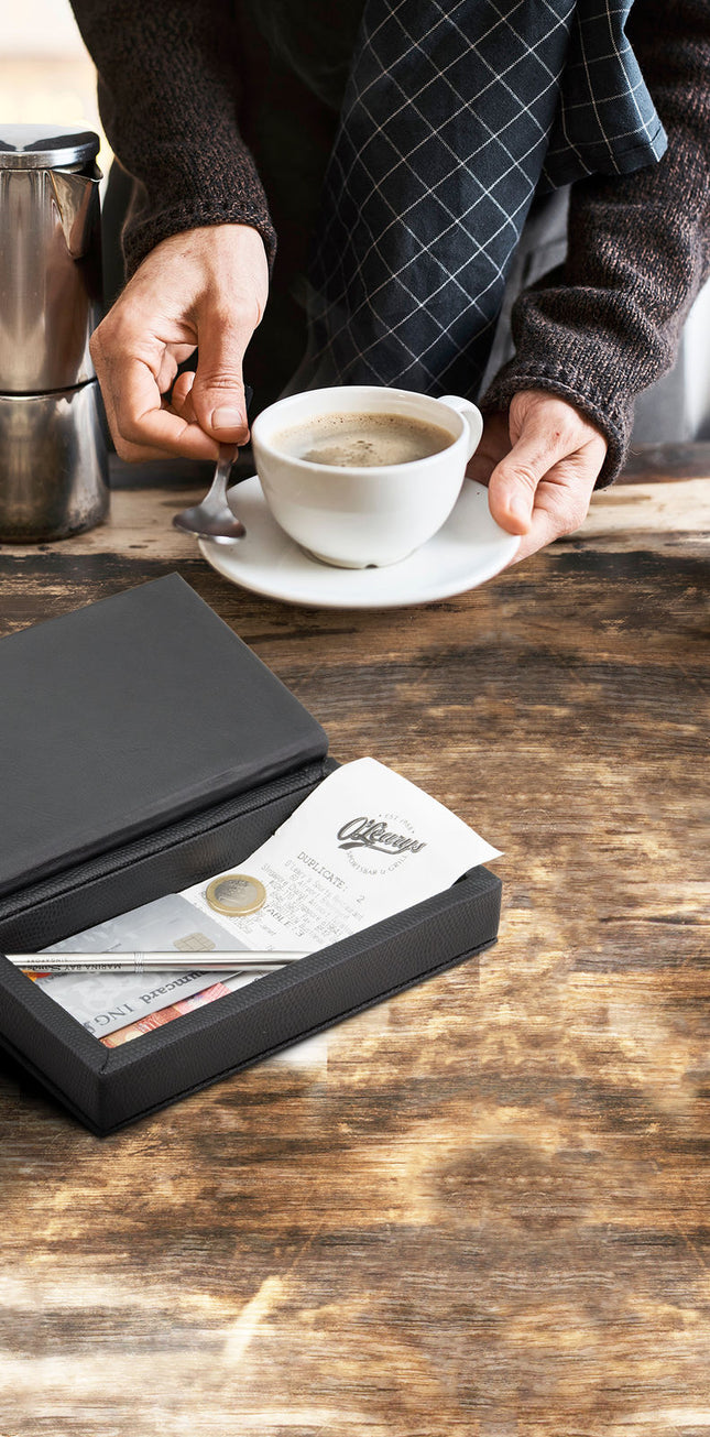 Bill presenter box - black pack of 10 Custom Wood Designs __label: Multibuy default-title-bill-presenter-box-black-pack-of-10-53613286654295