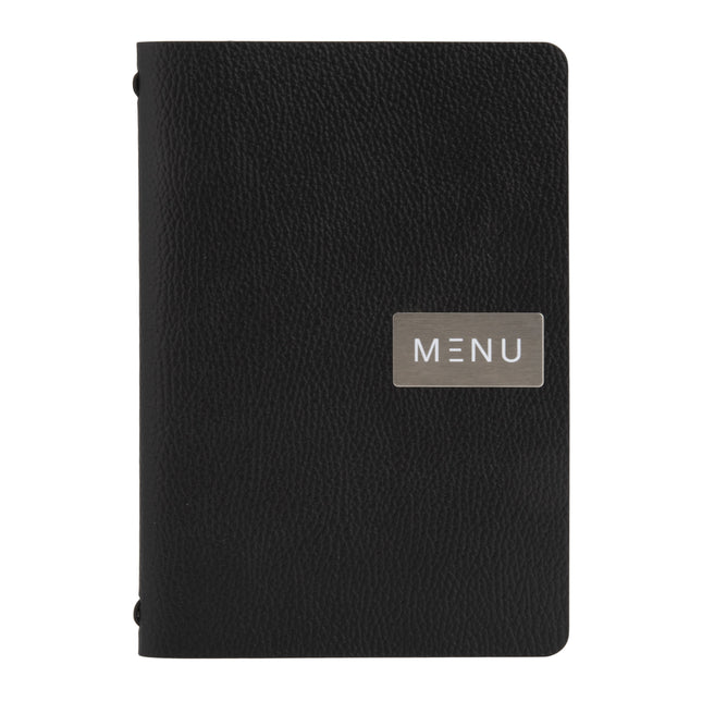 Black A5 leather menu Custom Wood Designs __label: Multibuy default-title-black-a5-leather-menu-53613232652631