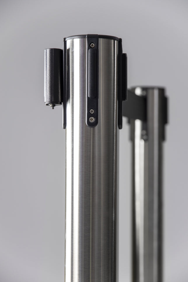 Retractable stainless steel barrier system with 4 poles Custom Wood Designs default-title-retractable-stainless-steel-barrier-system-with-4-poles-53613661028695