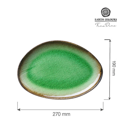 Beryl organic shaped plate, 270x190mm