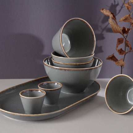 Stone rectangular tray, 350x260mm