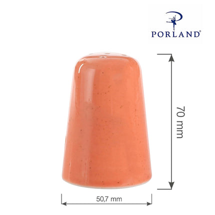 Porland amber salt shaker with a sleek glass design and metal lid, ideal for seasoning at the dining table.