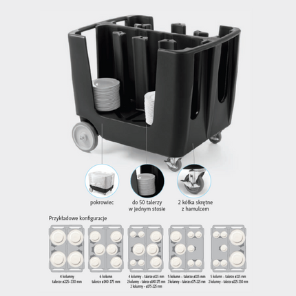 Trolley for plates, 930x720x(H)800mm