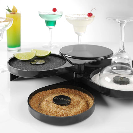 BarCraft Sugar And Salt Glass Rimmer - Keeps Flavorful Rims Ready For Colorful Glass Edges