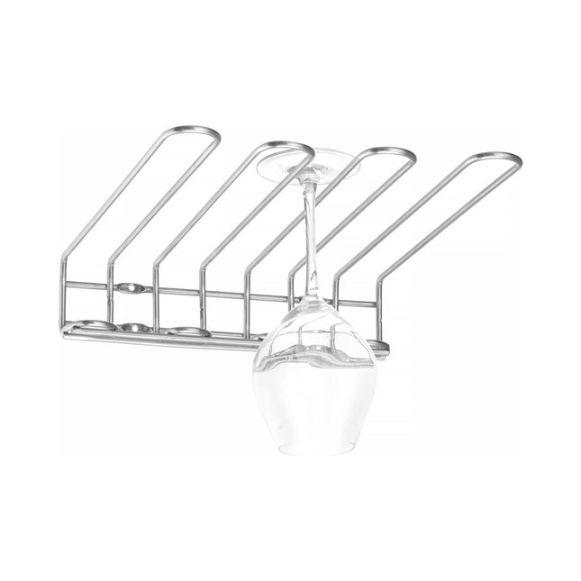 HENDI Glass Hanging Rack Bar Up - Wall Mounted Stainless Steel 3-Tier Glass Storage For Space Saving