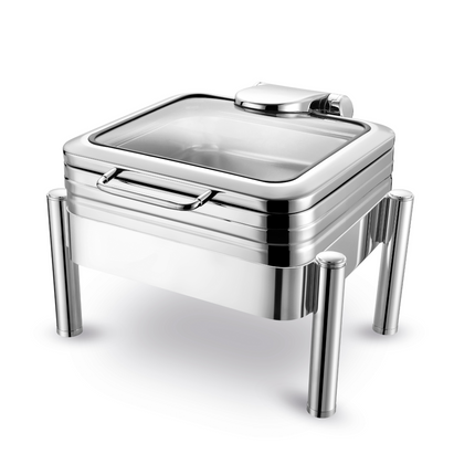 De Luxe Chafing Dish With Glass Cover GN 1/1 - Premium Professional-Grade Serving Solution With Precise Heat Management