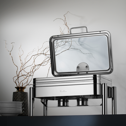 De Luxe Chafing Dish With Glass Cover GN 1/1 - Premium Professional-Grade Serving Solution With Precise Heat Management