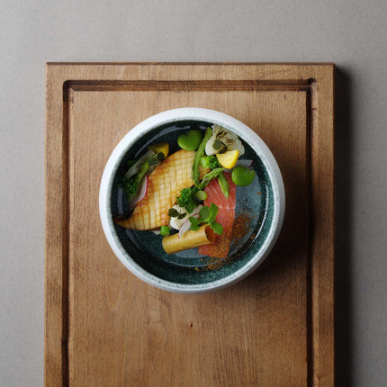 Goro Brown Blue Bowl 140mm