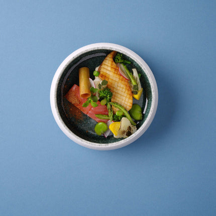 Goro Brown Blue Bowl 140mm