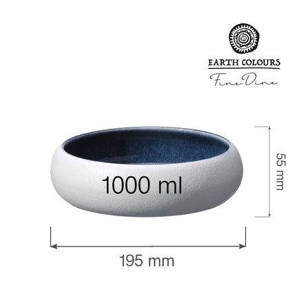 Goro White Blue Bowl 195mm, 1000 ml