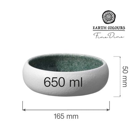 Goro White Green Bowl 165mm, 650 ml