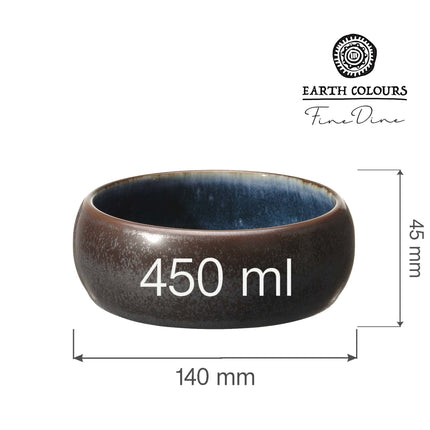 Goro Brown Blue Bowl 140mm