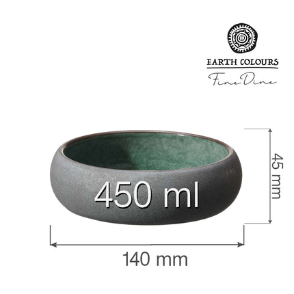 Goro Brown Green Bowl 140mm