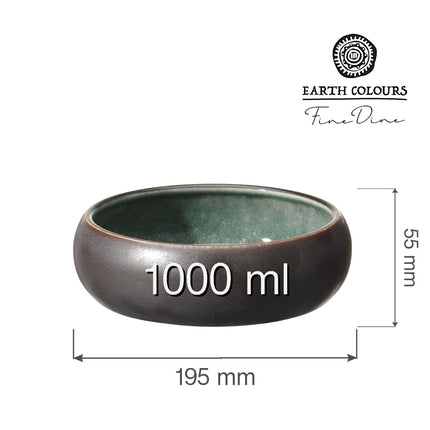 Goro Brown Green Bowl 195mm, 1000 ml