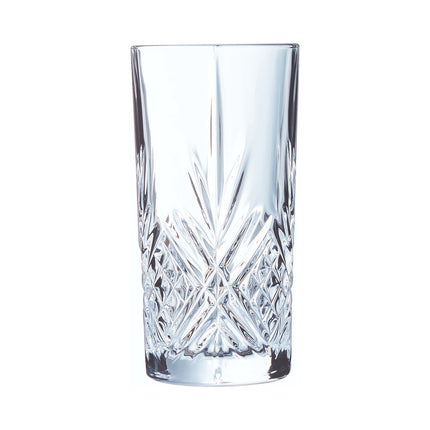 Broadway Glassware Broadway Highball Glass 280ml - Durable Crystal Look With Elegant Carvings