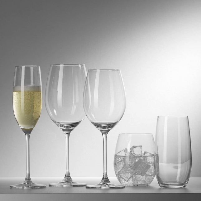 Cantare Flute Glass 210ml - Elegant Slim Stem With Laser Cut Edge Enhancing Taste And Comfort