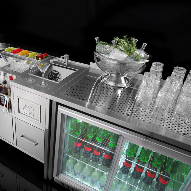 Oxygen bar wall, panel 1000x200/600x(H)1100 mm, Barmatic