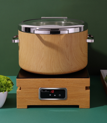 Madeira De Luxe Induction Chafing Dish GN 2/3 With Glass Lid - Slow Close Lid And Condensation Drip Tray