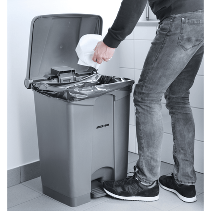 Rectangular waste container with treadle, 87L, 604x412x(H)820mm