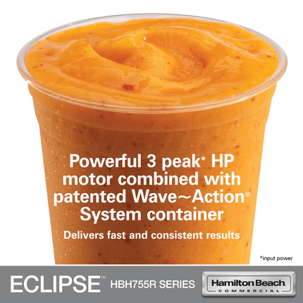 Hamilton Beach Commercial® Eclipse™ High-Performance Blender with 64oz/ 2L Wave~Action® container - HBH755R-CE Series