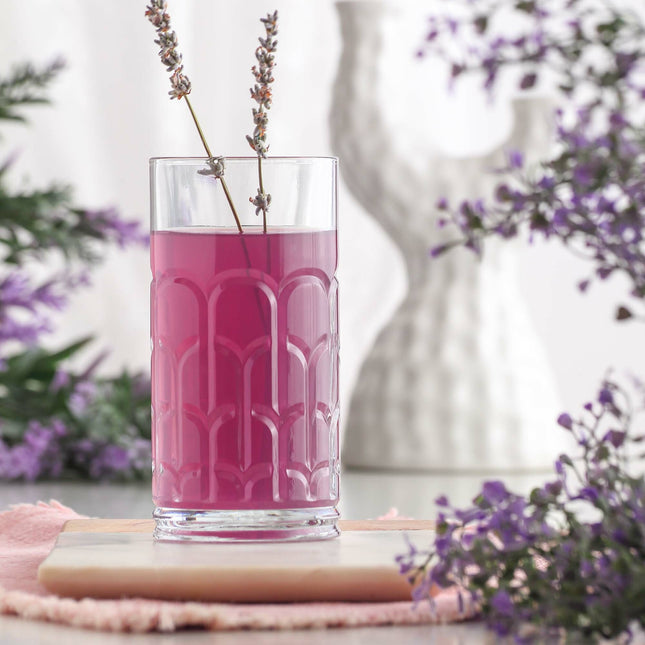 LAV HORECA Archie Long Drink Glass 390ml Lavender - Elegant Catering Glass For Restaurants And Bars