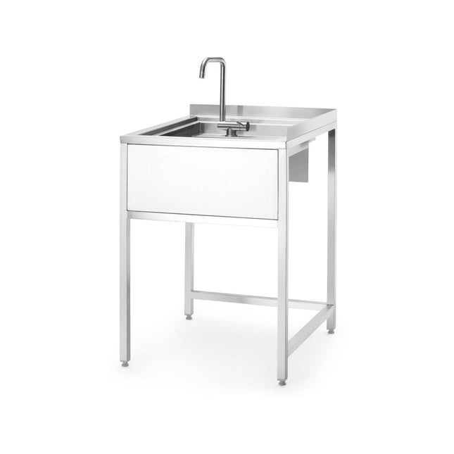 Oxygen corner station with hidden sink compartment and jug rinser, 650x650x(h)900mm
