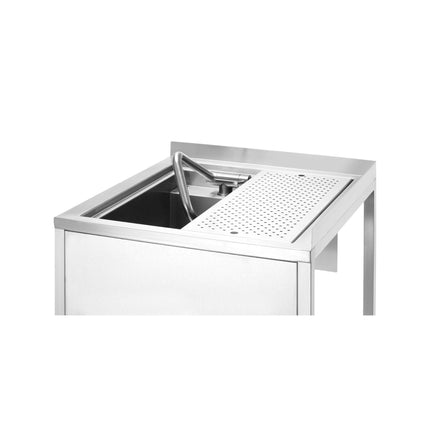 Oxygen corner station with hidden sink compartment and jug rinser, 650x650x(h)900mm