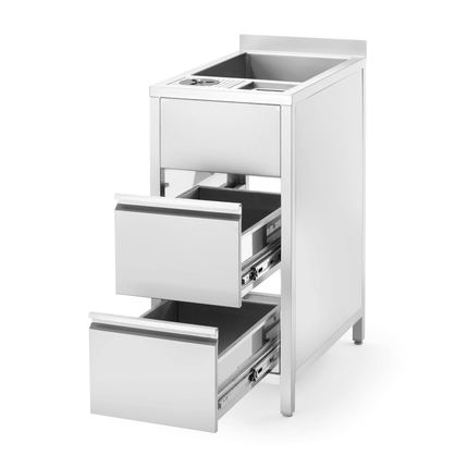 Boston utility station with ice well for washing and storage, 400x650x(h)900mm