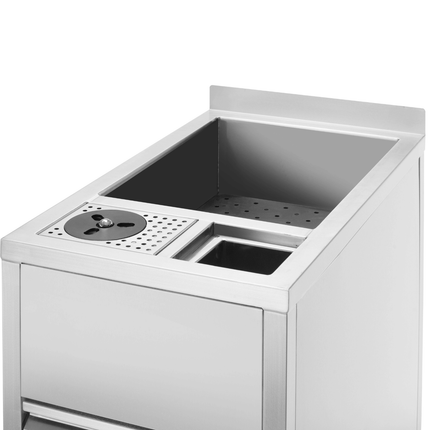 Boston utility station with ice well for washing and storage, 400x650x(h)900mm