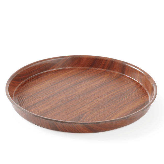 Montana Non-slip Surface Tray with high rim, walnut- round, 420mm