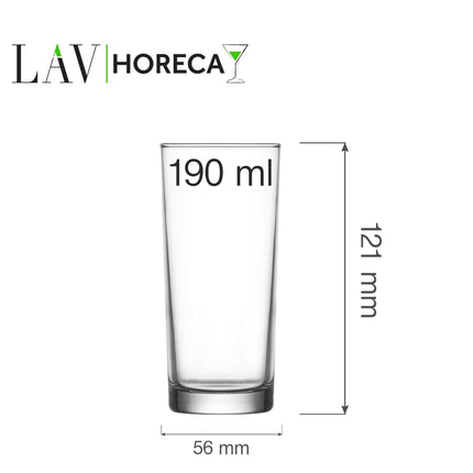 Bern High Glass 190ml Lav - Versatile Long Glass For Cocktails With Ice And Prolonged Mixing