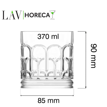 LAV Archie Old Fashioned Glass 370ml - Sophisticated Design For Restaurants And Bars