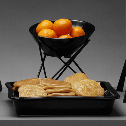 Porcelain GN 1/1 container, black, 525x320x(h)68mm