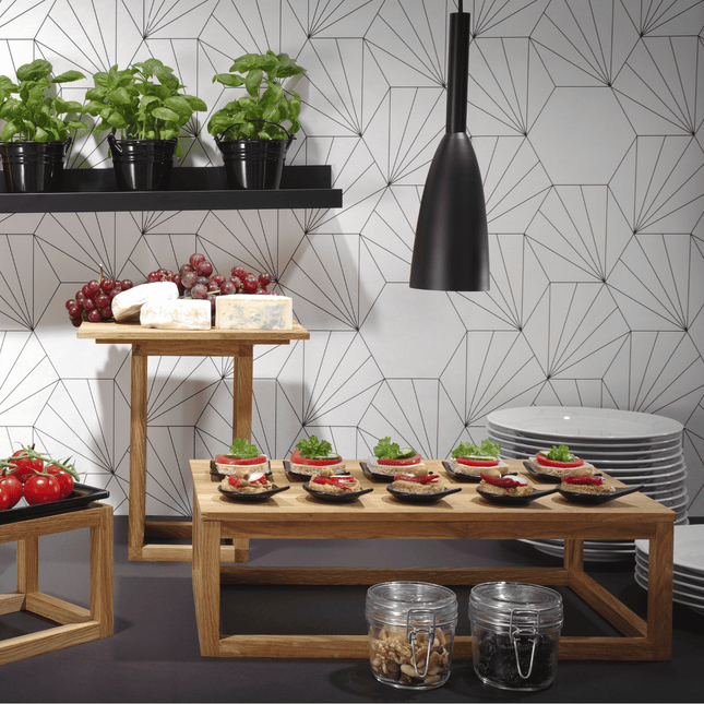 Vetro Fingerfood Square Black Glass Dish 80x80mm - Elegant Presentation For Buffets And Events