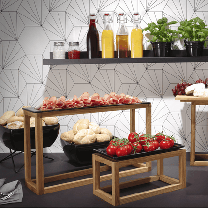 Vetro Black Glass Tray GN 1/1 - Elegant Buffet Presentation For Restaurants And Events