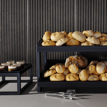 Vetro Black Glass Tray GN 1/1 - Elegant Buffet Presentation For Restaurants And Events